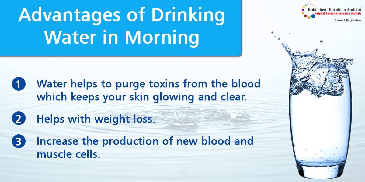 Benefits of drinking water early morning - Health Tips from Kokilaben